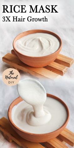 RICE MASK FOR 3X LONGER HAIR - The Natural DIY Hair Growth Mask Diy, Rice Mask, Natural Hair Growth Remedies, Hair Mask Recipe, Homemade Hair Mask, Best Hair Mask, Coconut Oil Hair Mask, Natural Hair Mask, Hair Mask For Growth