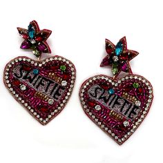 Are you ready for it? These adorable Swiftie earrings are perfect for every day to show your Swiftie pride or to wear to all your TSwift inspired parties! Trendy Heart Beads Jewelry For Party, Trendy Party Heart Earrings With Heart Charm, Cute Beaded Jewelry For Party, Cute Heart Bead Earrings For Party, Pink Beaded Heart Earrings For Party, Nickel Free Heart Earrings For Festivals, Nickel-free Heart Earrings For Festivals, Multicolor Heart Beads Jewelry For Party, Fun Jewelry For Valentine's Day Party