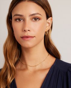 Chloe Mini Choker Necklace in Gold Plated, Women's by gorjana Yellow Gold Station Necklace With Delicate Chain, Delicate Tarnish Resistant Chain Necklace, Delicate Tarnish-resistant Chain Necklace, Yellow Gold Clavicle Chain Station Necklace, Gold-tone Gold Plated Choker, Elegant Figaro Chain Choker, Everyday Gold Bar Necklace, Elegant Delicate Chain Bar Necklace For Everyday, Dainty Gold-tone Choker Necklace