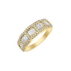 18K Yellow Gold 0.82 Total Diamond Carat Weight Stone Count: 15 Baguette and 70 Round Diamonds Halfway Band Stock Size: 6.5 Luxury Evening Rings With Baguette Diamonds, Luxury Yellow Gold Diamond Ring With Baguette Cut, Baguette Cut Diamond Ring With Pave Setting, Luxury Yellow Gold Diamond Ring Baguette Cut, Luxury Yellow Gold Baguette Cut Diamond Ring, White Gold Baguette Diamond Rings For Evening, Yellow Gold Pave Setting Ring For Evening, White Gold Rings With Baguette Diamonds For Evening, Timeless Gold Diamond Ring For Evening