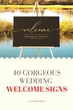 the front cover of a wedding welcome sign