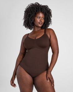 A bodysuit that is sleek, tucked-in, and supported. The Cami Bodysuit is designed to gently smooth your body from booty to bust and is guaranteed to never come untucked. Honeylove, Cami Bodysuit for Women in Espresso, Size: 1X Cami Bodysuit, Apparel Accessories, Sleek, Outfit Accessories, Clothes