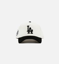 Give your outfit a unique twist with this exclusive Los Angeles Dodgers 9Forty Hat. With a snapback adjustable closure on the back and a unique LA embroidered Logo on the front. White 5-panel Snapback Hat, White 5-panel Sports Hat, College Snapback Trucker Hat With Embroidered Logo, White Curved Brim Trucker Hat For College, White Sporty Dad Hat With Flat Bill, White Hip Hop Hat For Sports Events, Sporty White Snapback Hat With Flat Brim, White 5-panel Baseball Cap For Baseball Season, White Baseball Cap For Baseball Season