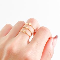 Dainty Rings Bundle - Flaire & Co. Cloud Ring, Dainty Rings, Moon Ring, Hypoallergenic Jewelry, Star Ring, Ring Dainty, Ring Fit, Dainty Ring, Stainless Steel Rings