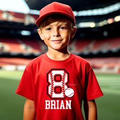 Custom Baseball Birthday Shirt, Add Personalized Name to Shirt, 8th Birthday Party 💜If you want a different age, please message me and I will set up a custom listing for you. Kids will love this custom youth short sleeve tee. This lightweight side-seamed shirt maximizes comfort all day long. The ring-spun cotton makes this kids short sleeve tee perfect for displaying custom artwork. Side seams keep the garment's shape. The shoulders have tape for longer fitting. The collar is extra elastic due to ribbed knitting. Colorful Horse Shirt in Youth Sizes S-XL 💜Color Disclaimer💜 Actual colors may vary from our listing photo and the final product. We cannot guarantee that the color you see accurately illustrates the true identical color of the product. Youth Shirt Bella 3001Y 💜100% Airlume com School Spirit Short Sleeve Shirt For Birthday, School Spirit Short Sleeve Shirt For Birthdays, School Spirit Short Sleeve Birthday T-shirt, School Spirit Short Sleeve T-shirt For Birthday, Customizable Team Spirit T-shirt For Birthdays, Customizable Team Spirit T-shirt For Birthday, Casual Red Shirt For Birthday, School Spirit T-shirt With Team Name For Birthday, Personalized Red T-shirt With Short Sleeves