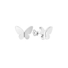 925 Sterling silver butterfly dainty stud earrings with screw back closure. Can be also filled with 14k gold. Butterfly White Gold Earrings For Gift, Butterfly Shaped White Gold Earrings For Gift, Silver Dainty Butterfly Earrings, Dainty Silver Butterfly Earrings, Minimalist White Gold Butterfly Jewelry, Hypoallergenic White Gold Butterfly Jewelry, White Gold Butterfly Charm Earrings, White Gold Butterfly Earrings With Charm, White Gold Butterfly Earrings For Pierced Ears