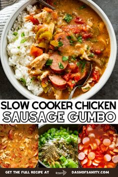 this slow cooker chicken sausage gumbo is an easy and delicious dinner that's ready in under 30 minutes