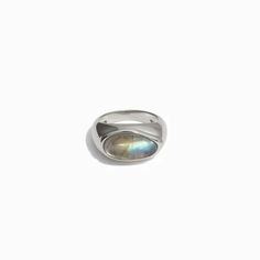 Labradorite Signet Ring – Awe Inspired Halo Necklace, Silver Signet Ring, Charm Necklace Silver, The Veil, Moon Necklace, Crystal Ball, Signet Ring, Chains Jewelry