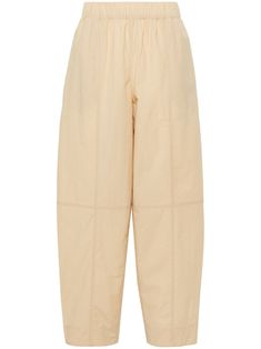 Cream Pants, Tapered Trousers, Tapered Pants, Light Beige, Tapered Legs, Bottoms Pants, Womens Bottoms, Elastic Waist, Organic Cotton