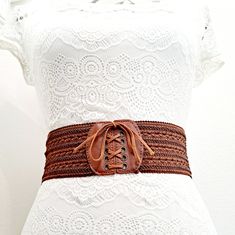 Boho Retro Cottagecore Wide Brown Woven Waist Corset Cinch Vegan Leather Obi Wrap Statement Belt, New No Tags Laces Up In The Front Versatile, Cinches Your Silhouette Brown Elastic Woven Stretchy Fabric Material Fits Waist Sizes 26" To 38" (Size S Up To A Size L) Pet & Smoke Free Environment, Offers Welcomed, Fast Shipping! Check Out My Closet For Many More Belts, Jewelry & Accessories! Western, Boho, Bohemian, Festival, New Nwt Statement Belt Zb1289-0824 Casual Fitted Corset Belt For Summer, Casual Summer Corset Belt, Fitted Brown Corset Belt For Festivals, Vintage Brown Corset Belt For Festivals, Hip Accessories, Retro Cottagecore, Statement Belt, Waist Corset, Fringed Belt