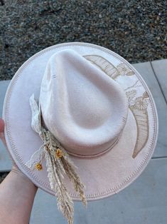 Ivory Steer Head Burned Hat Suede Rancher Hat Ladies Western Hat Wedding Hat Wide Brim Fedora Hippie Rancher Bridal Hat - Etsy Western Wide Brim Wedding Hat, Western Fedora Hat For Wedding, Bohemian Fedora With Flat Crown For Ranch, Western Flat Brim Wedding Hat, Western Style Wedding Hat With Flat Brim, Western Style Flat Brim Wedding Hat, Bohemian Fitted Fedora With Short Brim, Bohemian Felt Hat With Flat Crown For Ranch, Bohemian Wide Brim Wedding Hat