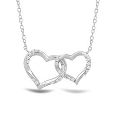 Two twisted hearts intertwined - together, forever. This heart pendant in white gold features a big and small heart cut-out linked together as a symbol of everlasting love. Diamonds adorn the pair of hearts. This necklace can represent the special bond between sisters, mother and child, or couples. Hearts Intertwined, Twisted Heart, Heart Cut Out, Floral Pendant, Everlasting Love, Together Forever, Fancy Color Diamonds, Big And Small, Small Heart