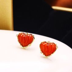 Product information: Style: ins style Material: silver Processing technology: jewel setting Type: ear stud Style: Women Shape: Heart Color: agate earrings Purity: 925 silver Packing list： Earring X1Pair Red Heart Earrings, Stud Style, Agate Earrings, Ear Stud, Style Women, Ear Studs, Heart Earrings, Red Heart, Cut And Style