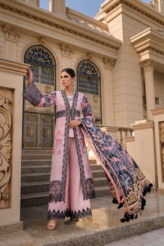 Regin Rose Alif Luxury Lawn Vol 1 2022 Default Title Regin Rose Alif Luxury Lawn Vol 1 2022 Original brand suit fabric and photography lite diffrance in actual print. Pakistani Designer Suits, 1 Rose, Suit Fabric, Pakistani Outfits, Jacquard Fabric, Designer Suits