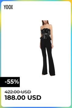 tulle, crepe, lamé, sequins, solid color, sleeveless, deep neckline, fully lined, side closure, hook-and-bar, zip, no pockets, stretch , Color: Black , Size: XS Chic Sequined Jumpsuits And Rompers For Gala, Glamorous Sleeveless Jumpsuits For Holidays, Summer Formal Sequined Jumpsuits And Rompers, Sequin Jumpsuits And Rompers For Formal Summer Events, Formal Sequined Jumpsuits And Rompers For Summer, Chic Sleeveless Sequined Jumpsuit, Chic Evening Sequined Jumpsuits And Rompers, Glamorous Summer Gala Jumpsuits And Rompers, Deep Neckline