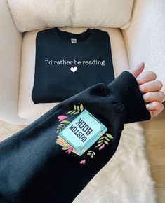 Custom Book Sweatshirt, I'd Rather Be Reading Shirt, Personilazed Book Club Hoodie, Librarian Shirt, Book Sweatshirt, Bookworm Gifts,R140 ♥️ WELCOME ♥️ Looking for super soft, comfy, and high-quality clothes for your special days or loved ones? You've come to the right place! We absolutely love what we do and are dedicated to making your shopping experience just perfect. If you have any questions about our products, don't hesitate to reach out. We're here to help and will get back to you as soon Bookish Cotton Sweatshirt For Winter, Bookish Long Sleeve Cotton Tops, Winter Bookish Cotton Sweatshirt, Literary Long Sleeve Tops With Letter Print, Literary Long Sleeve Cotton Tops, Winter Cotton Sweatshirt, Bookworm Gifts, Librarian Shirt, Reading Shirts