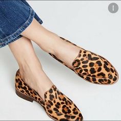 All-The-Time Loafers In Our Favorite Leopard-Print Calf Hair. With A Sleek Almond Toe And A Notched Vamp, These Slip-On Shoes Are A Head-Turning Way To Get You Places. Please Note: When You Select Your Size, "H" Equals A Half Size. For The Best Fit, We Recommend Going Down A 1/2 Size. Calf Hair Upper. Leather Lining. 4/5" Heel. Man-Made Sole. Sold Out Online Brand New No Box Brown Flats For Fall, Trendy Almond Toe Flats For Fall, Chic Brown Slip-ons For Fall, Casual Brown Low Heel Loafers, Fall Leopard Print Leather Loafers, Leopard Print Leather Loafers For Fall, Casual Fall Loafers With Low Heel, Fall Leopard Print Slip-on Loafers, Leopard Print Slip-on Loafers For Work