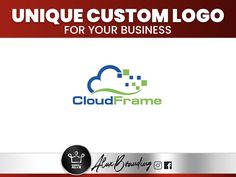 the unique logo for your business is designed to look like a cloud with a cross on it