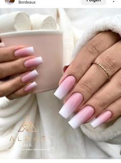 Pink Oval Nails, Baby Boomer Nails, Dance Nails, Pink Stiletto Nails, Baby Boomers Nails, Birthday Nail Designs, Nail Board, Squoval Nails, Shaped Nails