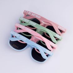 These ADORABLE sunglasses make the perfect gift for bachelorette parties, girl's getaway, bridal parties, spring break and so much more! Don't forget, these glasses are 100% customizable and can be personalized on one side or two, whichever you would prefer! Please remember, these sunglasses are decorated with high-quality vinyl and are NOT hand painted. This listing is for ONE PAIR of sunglasses - Please be sure to choose the correct quantity of sunglasses you are needing from the drop down dur Trendy Affordable Sunglasses For Gift, Cute Birthday Party Supplies For Summer, Adjustable Pink Party Supplies For Summer, Cute Summer Birthday Party Supplies, Fun Pink Summer Party Supplies, Summer Fun Pink Party Supplies, Personalized Pink Sunglasses For Party, Fun Customizable Sunglasses For Party, Fun Personalized Sunglasses For Party