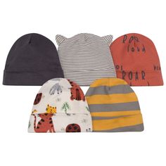 Keep your little tiger comfy and warm when the weather is cool with our adorable baby caps. Each one is made with soft cotton, a gentle fabric that’s perfect for your baby’s sensitive skin. Our essentials have been independently certified with STANDARD 100 by OEKO-TEX® so that you don’t have to worry about harmful substances in your baby’s wardrobe. Our caps feature soft cuffs for comfort and to ensure a comfortable, snug fit. Each baby boy hat or baby girl hat is machine washable and machine dr Gerber Baby Food, Baby Boy Hat, Baby Thermometer, Safari Art, Girls Winter Hats, Baby Girl Hat, Baby Size Chart, Baby Boy Hats, Baby Turban