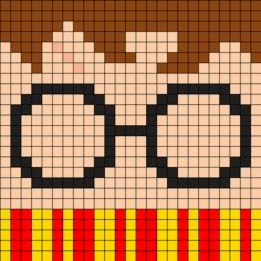 a cross stitch pattern with glasses on it