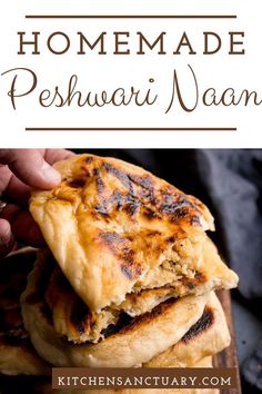 homemade peshwari naan recipe with text overlay