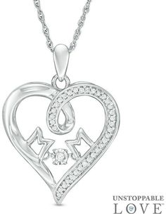 Zales Unstoppable Loveâ„¢ 1/6 CT. T.W. Diamond "MOM" Looped Heart Pendant in Sterling Silver Mother's Day Anniversary Jewelry With Diamond Accents, Diamond Accented Jewelry For Anniversary On Mother's Day, Diamond White Heart Pendant Necklace For Mother's Day, Mother's Day Diamond Jewelry In Diamond White, Personalized Diamond Heart Cut Necklace, Diamond White Open Heart Jewelry With Diamond Accents, Mother's Day Diamond White Jewelry, Open Heart Diamond Jewelry With Accents, Sterling Silver Open Heart Jewelry With Diamond Accents