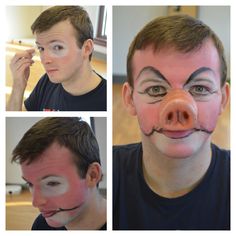 Shrek make up workshop: The 3 Little Pigs #sltshrek Dragon Makeup Look, Pig Makeup, Shrek Makeup, Dragon Makeup, Makeup Ideas For Halloween, Three Pigs, Halloween Makeup Witch, Shrek Costume, 3 Little Pigs