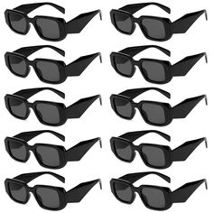 PRICES MAY VARY. PACKAGE INCLUDES:10 Packs party sunglasses;Color: Black; good suitable for various of summer party and outdoor activities,like: kids birthday party,pool wedding party,carnival party,school cheerleaders,and group trips,bringing you joy and charm. AVANT-GARDE CREATIVE:Our newest retro design with thick rectangular frames,paired with irregular and thick legs,is perfect for bold,unique,and personalized trendsetters. UV PROTECTION SUNGLASSES:Rectangular sunglasses can filter out sunlight reflecting glare and protect your eyes from long-term harm by blocking 100% harmful UVA and UVB rays,bringing you clear vision. HIGH QUALITY MATERIALS:These retro rectangular sunglasses are made of polypropylene and reinforced metal hinges,which fit your face and can be worn comfortably for a l Square Glasses Aesthetic, Pool Wedding Party, Birthday Party Pool, Glasses Aesthetic, Sunglasses Rectangular, Wedding Pool Party, Pool Wedding, Personalized Sunglasses, Party Sunglasses