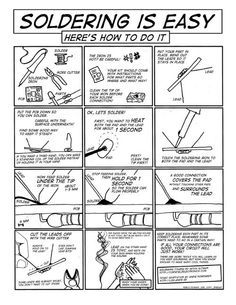 a comic strip with instructions on how to use soldering is easy and fun for kids