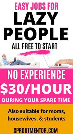 the flyer for lazy people all free to start, including $ 30 / hour and also available for moms, housewives, and students