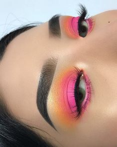 Makeup Cantik, Orange Makeup, Makeup Tip, Makeup Mac, Colorful Eye Makeup, Creative Eye Makeup