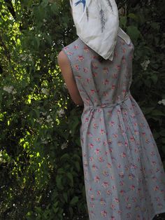 "Stripes and floral dress House dress Cotton dress This is Léontine dress in a new deadstock fabric, perfect for the summer. This is a classic house dress in a light and comfortable cotton with the waistline adjustable from the back with a belt. Button up dress with two front pockets. Size 42 (L) Bust 37\" Waist 37.79\" Hips 45.66\" Knee length" Cotton Lined Midi Dress For Garden Party, Cotton Lined Dress For Garden Party, Cotton Floral Sundress For Garden Party, Cotton Sundress For Garden Party With Floral Design, Spring Cotton Floral Dress For Casual Wear, Spring Floral Cotton Dress, Summer Cotton Floral Dress For Daywear, Cotton Floral Sundress For Daywear, Spring Sundress Vintage Dress For Daywear