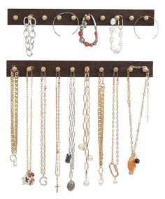 PRICES MAY VARY. NECKALCE ORGANIZER: The necklace hanger holds your necklaces, bracelets, chains to keep them organized and stop them from tangling. STYLISH RUSTIC HOME DÉCOR ACCENTS. Extend the service life of the jewelry holder and rustic wood design showcases your jewelry in style, decorating your room more chic. Multi-Functional Organizer: This wooden neckalce holder can be used in various parts of your home. You can use it not only as jewelry storage rack in your room, but also in your entr Necklace Wall Display, Jewelry Organizer Hanging, Necklace Holder Wall, Rustic Jewelry Organizer, Jewelry Wall Display, Closet Storage Accessories, Necklace Hanger, Wall Mount Jewelry Organizer, Bracelet Organizer