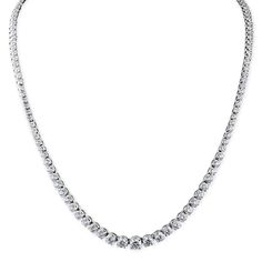 Elevate your evening attire with the sparkling look of this diamond Riviera necklace. The classic graduated line of 123 diamonds lies comfortably and fluidly on the neck, while Riviera-style design ensures this piece moves without turning or flipping. This women’s diamond necklace is an exquisite gift for someone special.Available in a choice of either 14k yellow gold or white gold, this diamond necklace shines bright with a high-polish finish. Each sparkling diamond is set into a slim yet Classic White Gold Platinum Bridal Necklace, Classic Platinum Bridal Necklace For Formal Occasions, Classic Platinum Tennis Necklace With Brilliant Cut, Classic Diamond White Necklace With 17 Jewels, Classic Bridal Necklace In Platinum With Diamond Cut, Classic Platinum Bridal Necklace In Silver, Classic Diamond Cut Platinum Bridal Necklace, Luxury Round Diamond Necklace For Formal Events, Diamond White Diamond Necklace For Evening