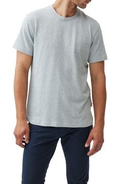 Refine your casual look with a T-shirt made from an airy piqué of cotton and linen. 28" length (size Medium) Crewneck Short sleeves 70% cotton, 30% linen Machine wash, dry flat Made in Turkey Short Sleeve Linen T-shirt For Loungewear, Relaxed Fit Pima Cotton T-shirt For Summer, Summer Relaxed Fit Pima Cotton T-shirt, Summer Relaxed Pima Cotton T-shirt, Sporty Cotton Tops For Casual Gatherings, Summer Short Sleeve Pima Cotton Tops, Summer Pima Cotton Short Sleeve Tops, Casual Relaxed Fit Pima Cotton T-shirt, Casual Pima Cotton T-shirt With Relaxed Fit