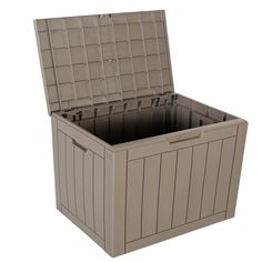 an empty storage box is shown on a white background