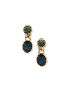 Anne Klein Gold Tone Set Stone Gold Drop Earrings Blue Metal Clip-on Jewelry, Blue Tone, Stone Gold, Gold Drop Earrings, Blue Tones, Elevate Your Style, Earring Set, Your Style, Gold Tones