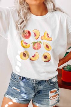 This item is individually MADE TO ORDER just for you! If you want an oversize fit, please size up from your original size. Model is wearing Natural in size Large. * I T E M * I N F O* ✦ Unisex, soft cotton shirt and quality long lasting print ✦ Shirts are true-to-size for UNISEX fit. If you want an oversize look size up from your original size. ✦ Please see size guide in the listing photo for all measurements and information. ✦ We DO NOT accept returns, exchanges, or refunds for incorrect fit, so please choose your size wisely! ✦ Colors may differ slightly due to different user monitor and screen settings. * C A R E * ✦ Items should be washed on DELICATE cycle and inside out to maintain the quality of your design. ✦ Tumble dry on LOW. Do not iron. ✦ We are NOT responsible for damage to pro Casual Peach T-shirt With Graphic Print, Trendy Peach Short Sleeve T-shirt, Peach Short Sleeve Shirt For Summer, Casual Peach Short Sleeve Top, Trendy Peach Relaxed Fit T-shirt, Trendy Relaxed Fit Peach T-shirt, Peach Graphic Print Short Sleeve Top, Summer Peach T-shirt With Graphic Print, Peach Casual T-shirt With Graphic Print