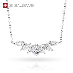 Brand:GIGAJEWE® Product Name:3.0ct 9K/14K/18K White Solid gold Marquise cut Moissanite Diamond Necklace,Engagement Necklace,Wedding Necklace,Lab Grown Diamond Necklace Main Stone Material:Moissainte Stone Shape: Marquise Cut and round cut Color:White D color Stone Weight:3.5ct 3.5mm round cut ,3X6mm marquise cut Material:9K/14K/18K white gold Customization:Can select different kinds of gemstone for customization Engagement Necklace, Engagement Necklaces, Art Jewelry Design, Big Necklace, Jewelry Design Drawing, Diamond Necklace Designs, Gold Ring Designs, Stone Material, Necklace Wedding