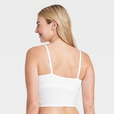 Give your everyday intimates a comfy upgrade with this Cotton Stretch Crop Cami Bralette from Auden™. This crop cami bralette is made of cotton jersey fabric with added spandex for a flexible fit that moves with you, while opaque lining provides extra coverage. The adjustable straps help you find the right fit, and unlined, wireless cups round out the design for support that maintains a natural, comfortable shape. Plus, removable padding provides a customized coverage. Auden™: Comfort true to ev Medium Support Camisole With Built-in Bra, Medium Support Cami Sports Bra With Built-in Bra, Stretch Camisole Nursing Bra With Built-in Bra, Cotton Cami Crop Top With Built-in Bra, Everyday Fitted Cotton Bra, Cotton Tops With Built-in Bra And Medium Support, Stretch Cropped Bra With Adjustable Straps, Cotton Sports Bra With Built-in Bra, Cotton Sports Bra With Built-in Bra And Stretch