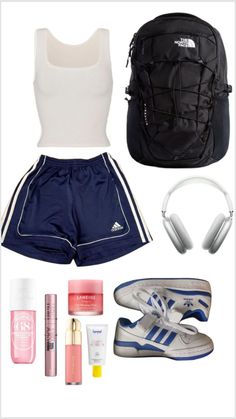 How To Style Sport Shorts, Casual Tennis Outfit, Vintage Sport Outfit, 90s Athletic Outfits, Outfits For Dance, Sports Outfit, Practice Outfits, Sports Day