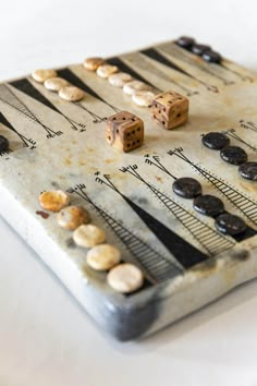 a close up of a board game with dices on it