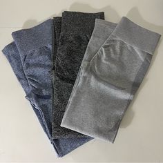 Bundle Of 3 Soft Leggings Size M Stretch, Soft & Very Comfy . 55% Nylon 40% Polyester & 5% Spandex You Will Receive: 1-Black 1-Blue 1-Light Gray (G-344) Versatile Stretch Gray Activewear, Versatile Gray Stretch Activewear, Gray Stretch Gym Bottoms, Versatile Full-length Gray Leggings, Versatile Gray Full-length Leggings, Versatile Full Length Gray Leggings, Gray High Stretch Elastane Yoga Pants, Gray Stretch Workout Bottoms, Gray Elastane Activewear Long Pants