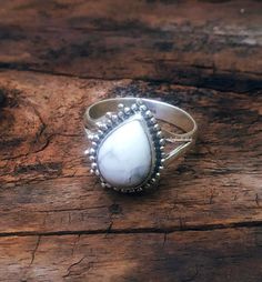 White Turquoise Ring, Howlite Jewelry, Howlite Ring, White Howlite Ring, Rear stone ring, Gifts for her, Solid Silver Ring, Designer Jewelry, Statement ring, Wedding Ring, Water Drop Stone ring, White Marble ring, White Stone Jewelry, Anniversary Gifts, Boho Ring, Hippie Jewelry, One of a kind ring, Minimalist Jewelry, bohemian jewelry, White Marble Ring, Handcrafted Ring Note: 100% Natural White Howlite Gemstone and 92.5% sterling silver metal. We customized the ring according to you birthstone White Natural Stones Promise Ring, Spiritual White Crystal Ring In Sterling Silver, White Natural Stone Promise Ring, Adjustable White Rings With Natural Stones, Unique Silver Teardrop Rings, Bohemian Silver Rings With Accent Stones, White Natural Stones Jewelry For Promise Ring, Teardrop Gemstone Promise Ring, White Turquoise Ring For Anniversary