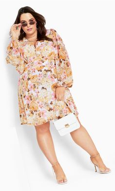 DRESS JULIET PRT - Ivory Stella Floral Styling Essentials, Maxi Bodycon Dress, Formal Occasion Dress, Denim Midi Dress, Work Chic, Mini Skater Dress, Tiered Maxi Dress, Plus Dresses, Mini Shift Dress