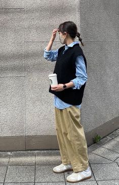 Japanese Outfits, Modest Fashion Outfits, Aesthetic Outfit, Tapered Pants, 가을 패션, 여자 패션, Japan Fashion