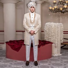 open_front_white_sherwani Designer Straight Kurta Bandhgala For Ceremonial Occasions, Designer Ceremonial Bandhgala With Straight Kurta, Gold Sherwani With Chikankari Embroidery, White Traditional Sherwani, White Transitional Sherwani With Traditional Fit, Transitional White Sherwani With Traditional Fit, Traditional Fit Sherwani For Wedding And Diwali, Formal Off White Kurta With Cutdana, Wedding Sherwani For Diwali