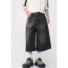 M-122-12 Gothic Mode, Jeans Summer, Moda Denim, Capri Shorts, Mens Denim Shorts, Baggy Shorts, Retro Jeans, Light Decoration, Estilo Denim